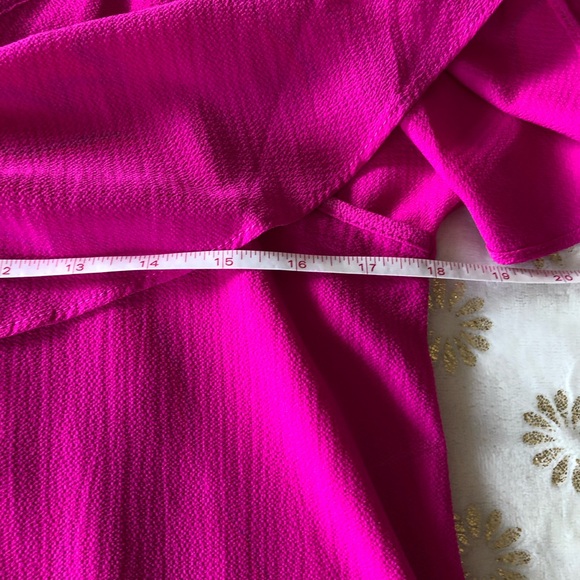 Bright Fuchsia Ruffle Cold-Shoulder Tank Top - Picture 6 of 8